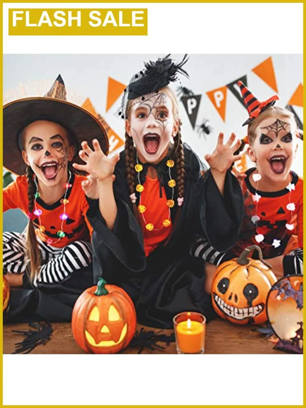 LED Necklace Set of 3 Halloween Costume Party Accessories Light Up Necklaces